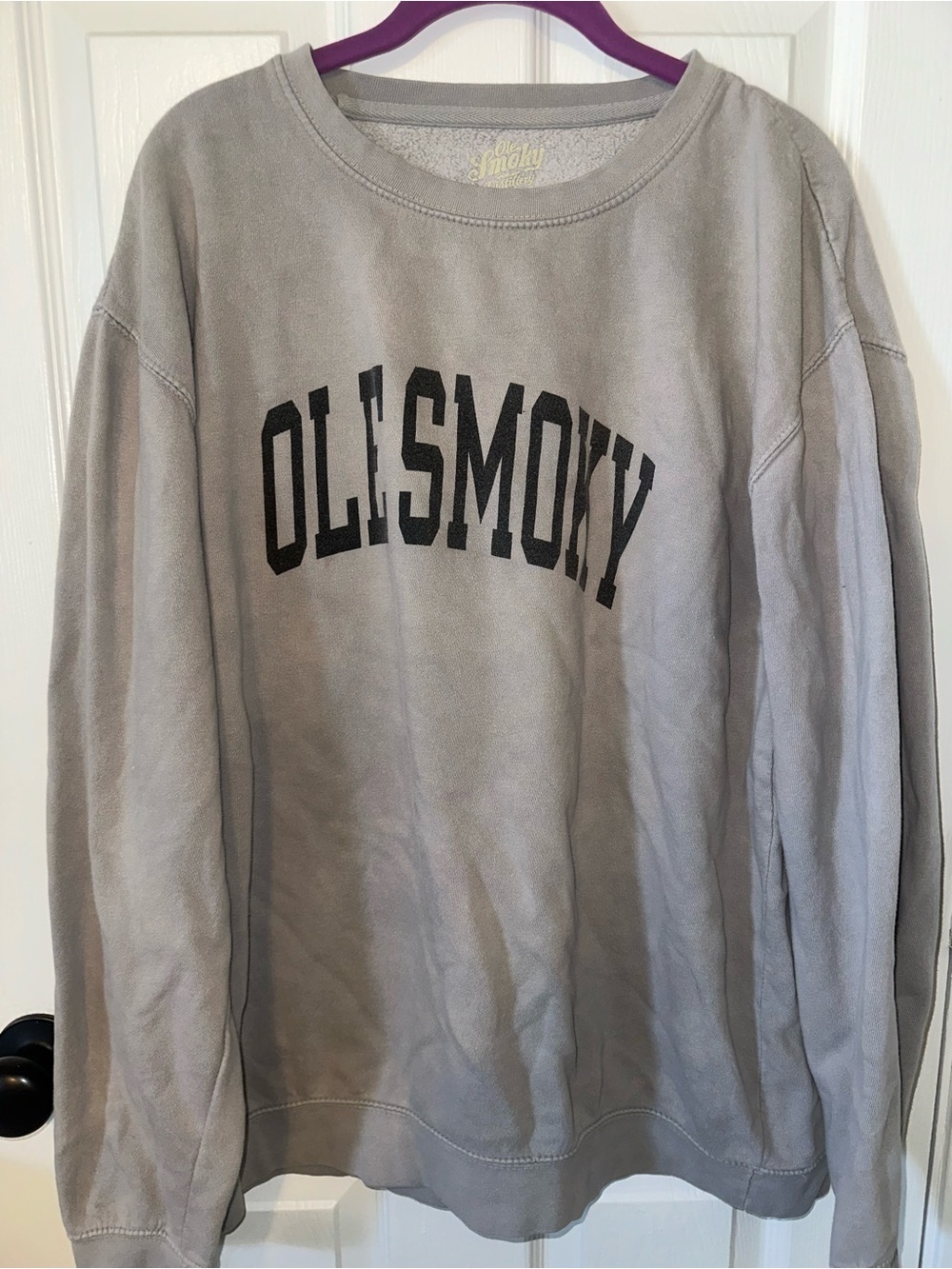 Gray Crewneck Sweatshirt with Black Arch Logo
